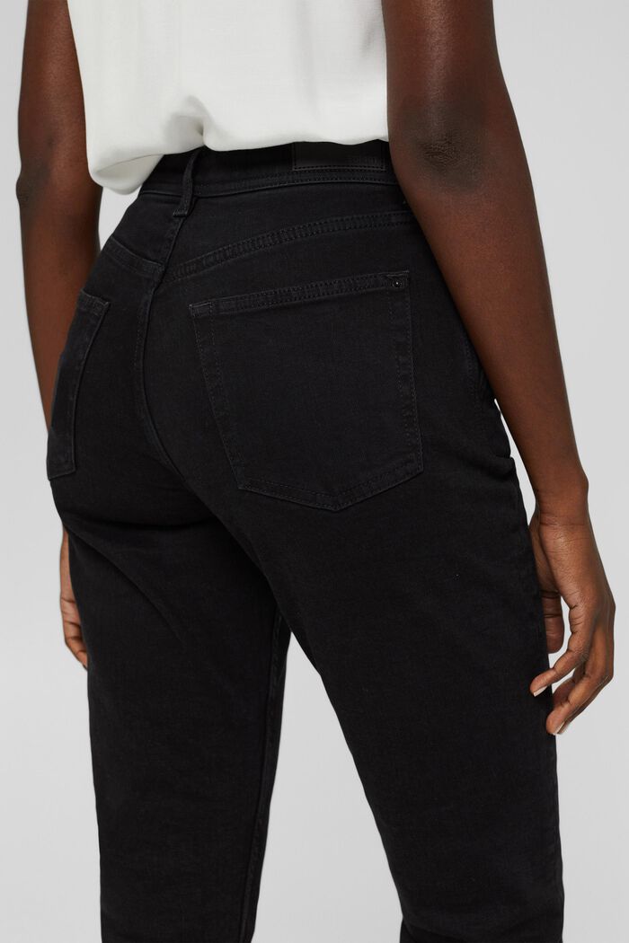 Cropped Jeans aus Baumwoll-Stretch, BLACK DARK WASHED, detail image number 2