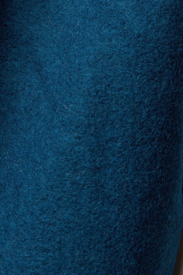 Mantel mit Wolle, PETROL BLUE, detail image number 4