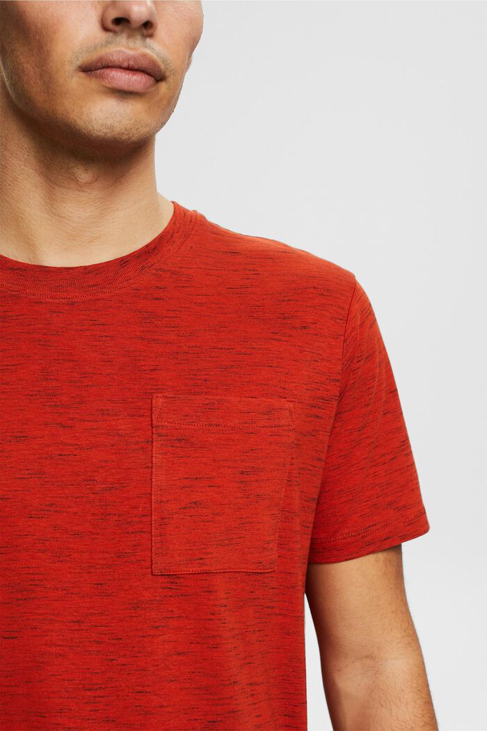 Jersey-T-Shirt aus Baumwoll-Mix, RED ORANGE, detail image number 1
