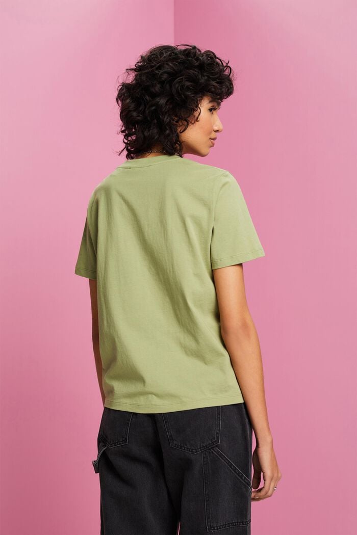 Baumwoll-T-Shirt mit Blumenprint, PISTACHIO GREEN, detail image number 3