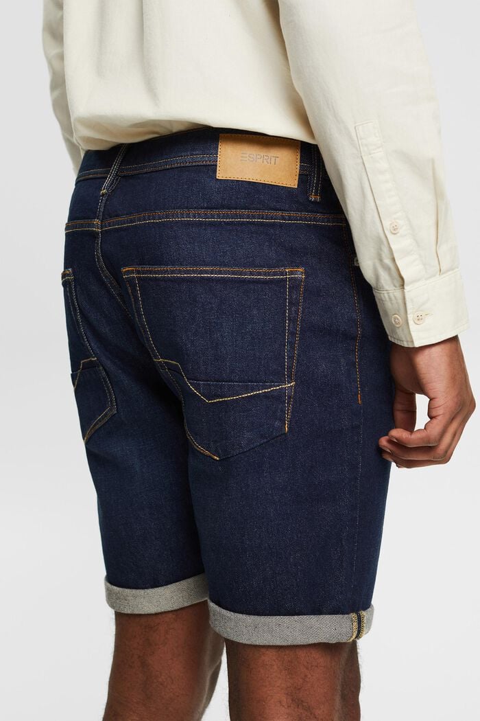 Jeans Shorts aus Baumwolle, BLUE DARK WASHED, detail image number 0