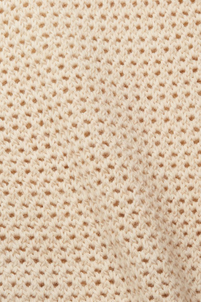 Mit Alpaka: Pullover aus Strukturstrick, CREAM BEIGE, detail image number 4