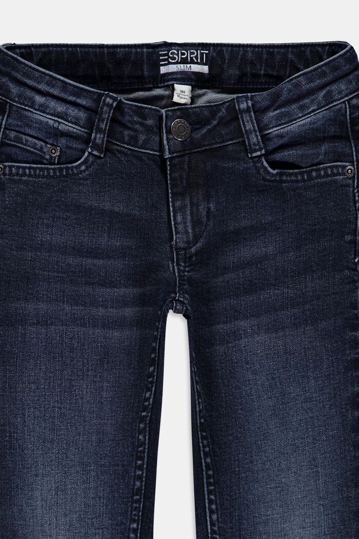 Stretch-Jeans mit Zippern aus Baumwoll-Mix, BLUE DARK WASHED, detail image number 2
