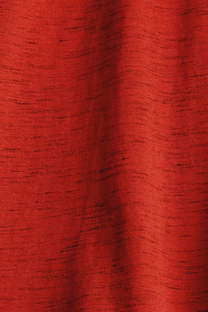 Jersey-T-Shirt aus Baumwoll-Mix, RED ORANGE, detail image number 4