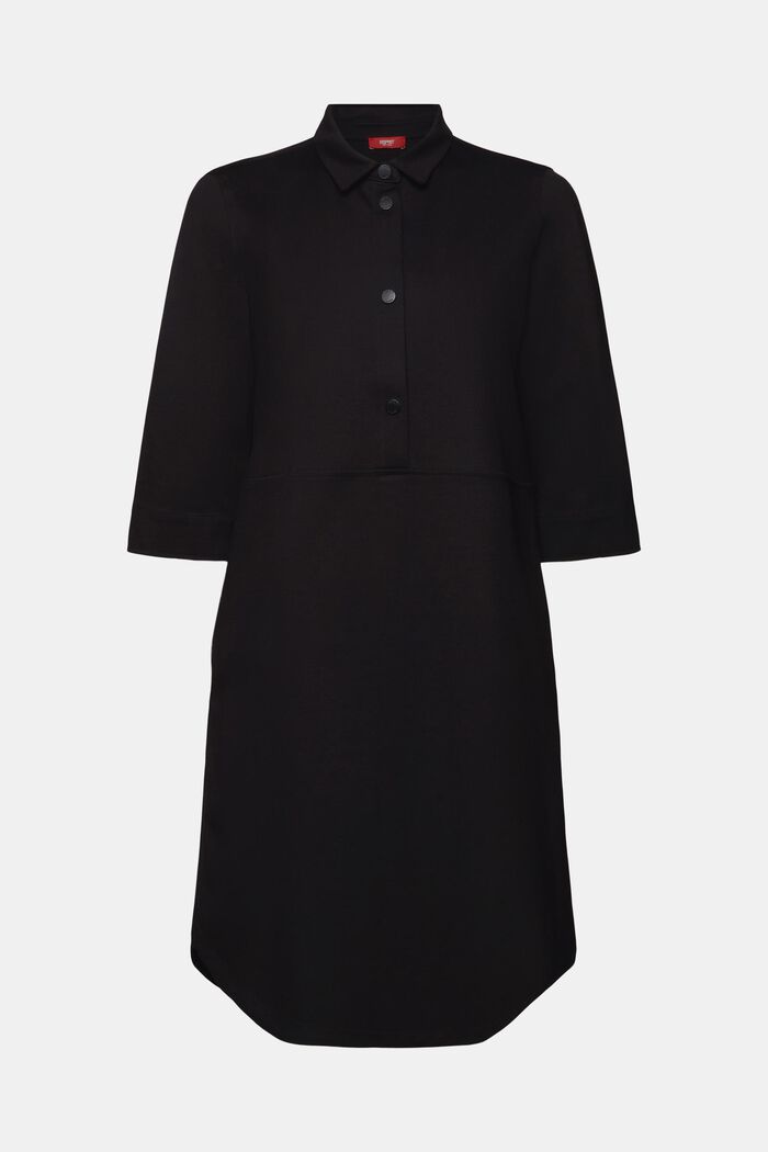 Hemdblusenkleid aus Punto-Jersey, BLACK, detail image number 6