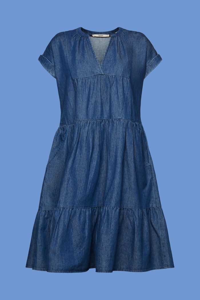 Leichtes Jeanskleid, 100 % Baumwolle, BLUE MEDIUM WASHED, detail image number 6