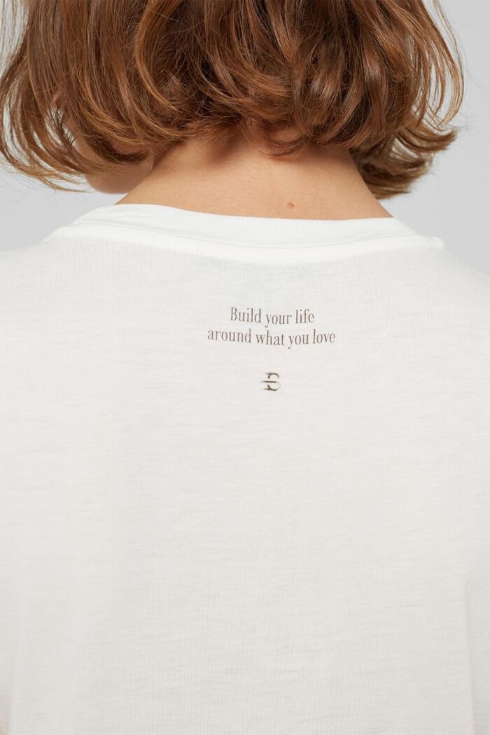 T-Shirt mit Schriftzug, LENZING™ ECOVERO™, OFF WHITE, detail image number 5