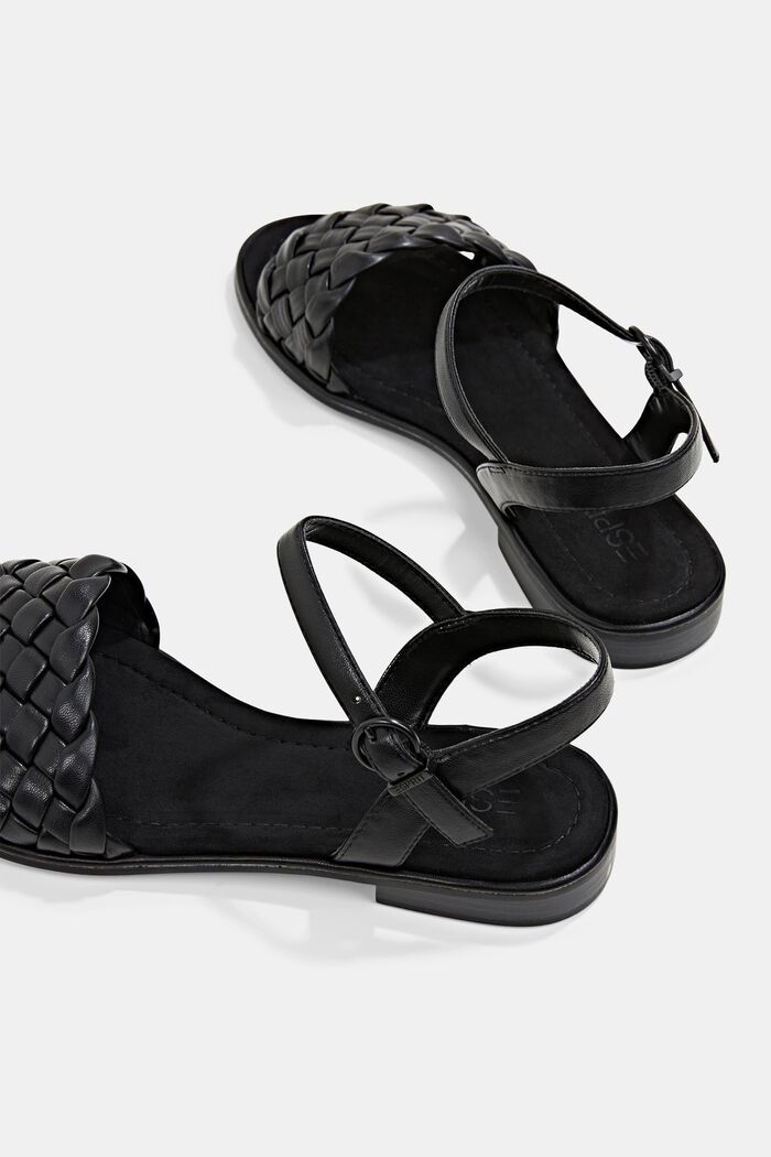 Sandalen mit geflochtenem Riemen, BLACK, detail image number 5