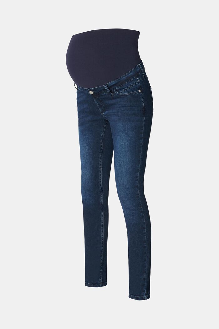 Skinny Fit Jeans mit Überbauchbund, NEW DARKWASH, detail image number 5