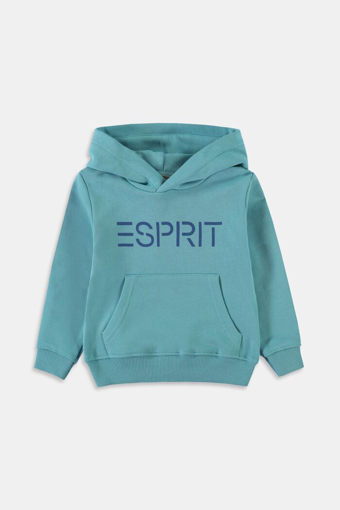 Hoodie mit Logo-Print, LIGHT TURQUOISE, overview