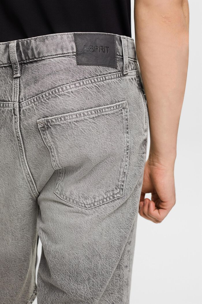 Lockere Jeansshorts mit mittelhohem Bund, BLACK LIGHT WASHED, detail image number 3