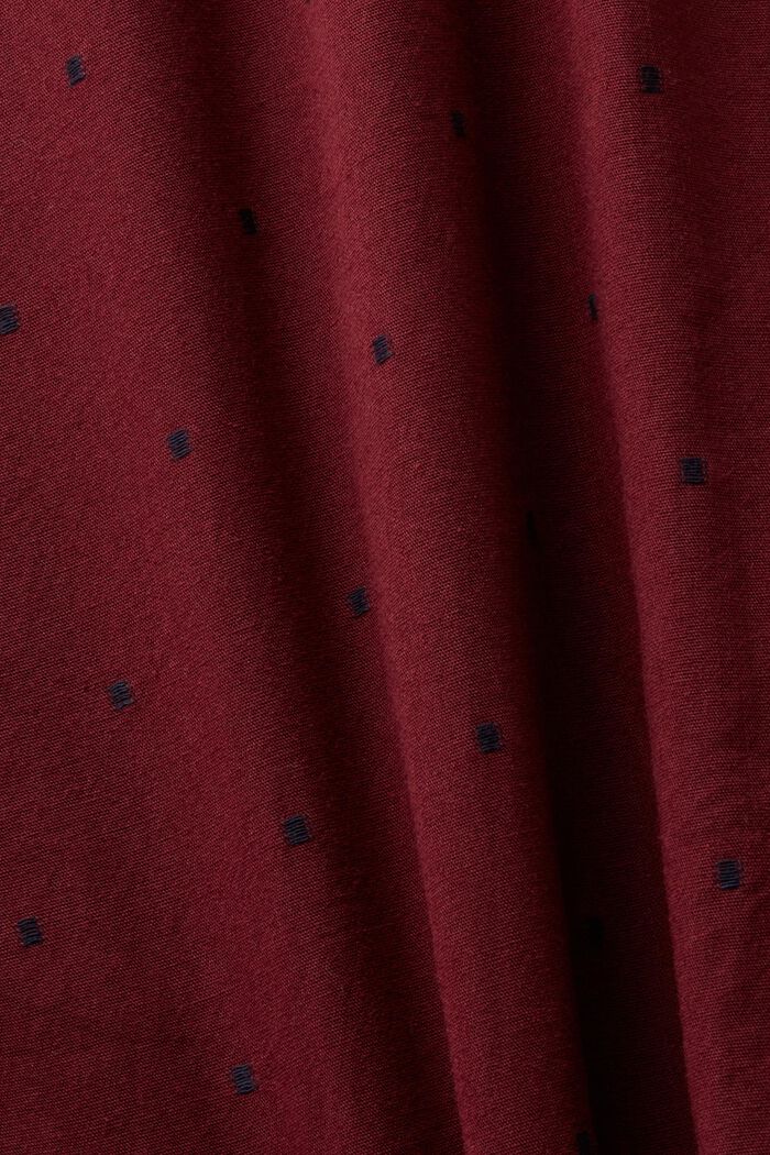 Schmal geschnittenes Baumwollhemd mit Stickerei, GARNET RED, detail image number 5