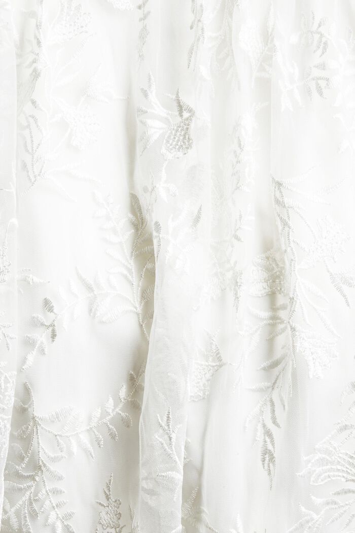 Kleid mit floraler Stickerei, OFF WHITE, detail image number 3