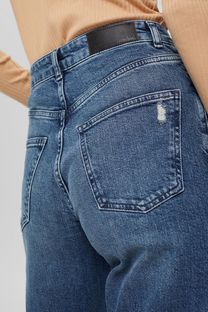 Jeans in Used-Optik, Organic Cotton, BLUE DARK WASHED, detail image number 5
