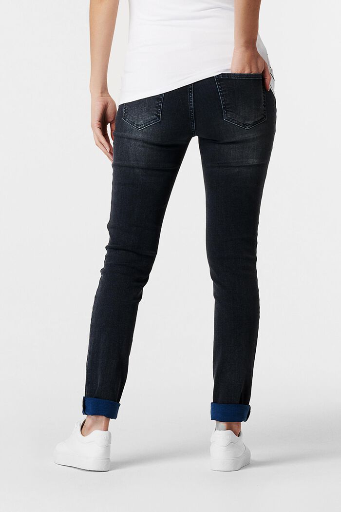 Stretch-Jeans mit Überbauchbund, BLACK BLUE WASHED, detail image number 1