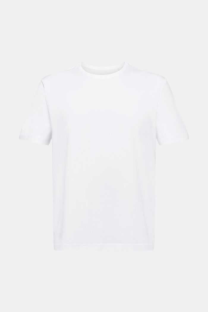 Rundhals-T-Shirt aus Pima-Baumwolljersey, WHITE, detail image number 6