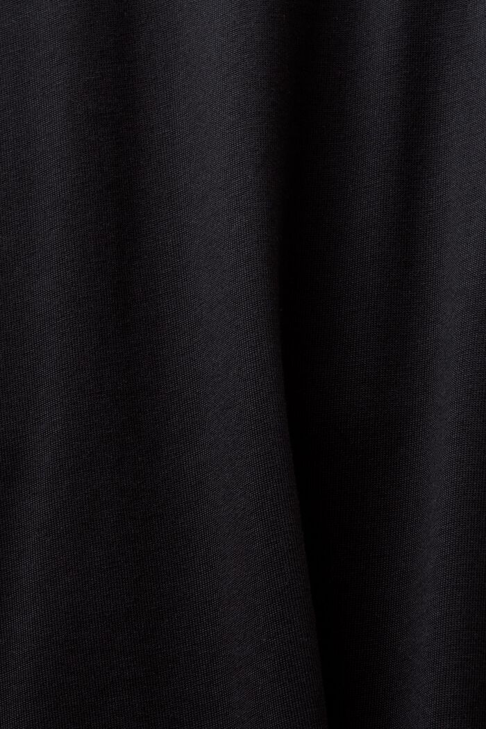 Baumwoll-T-Shirt mit Logo und Stehkragen, BLACK, detail image number 5
