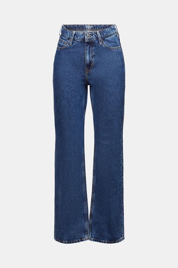 Retro-Jeans mit gerader Passform und hohem Bund, BLUE MEDIUM WASHED, detail image number 6