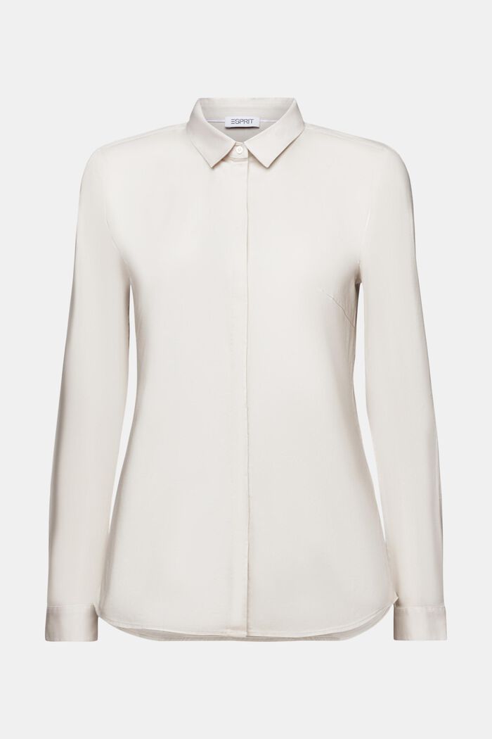 Langärmlige Popeline-Bluse, LIGHT BEIGE, detail image number 6