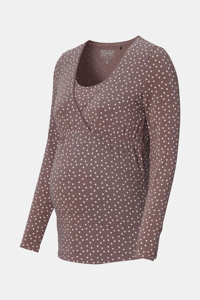 Still-Pyjama-Shirt aus Jersey, Organic Cotton, TAUPE, detail image number 5