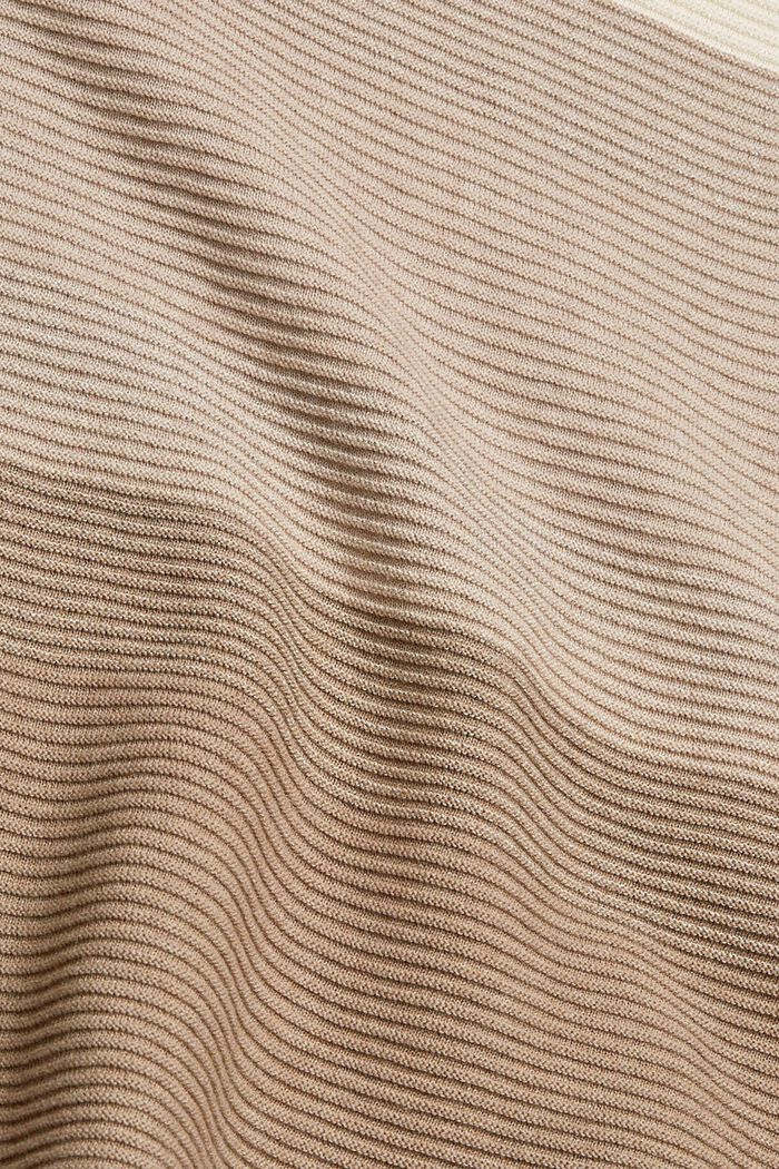 Gerippter Pullover mit Streifen und Glitzer, LIGHT TAUPE, detail image number 4