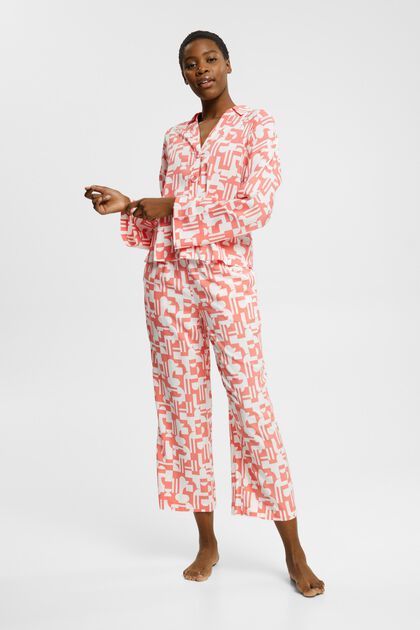 Pyjama mit Print, LENZING™ ECOVERO™-Viskose