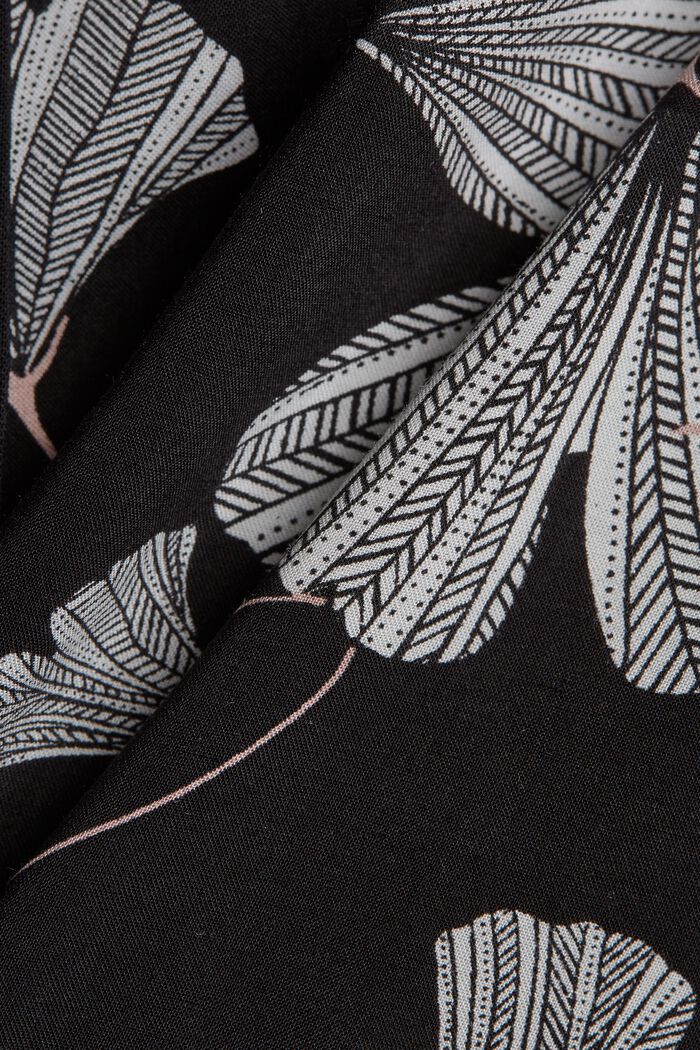 Pyjama-Shorts mit Ginko-Print, LENZING™ ECOVERO™, BLACK, detail image number 4