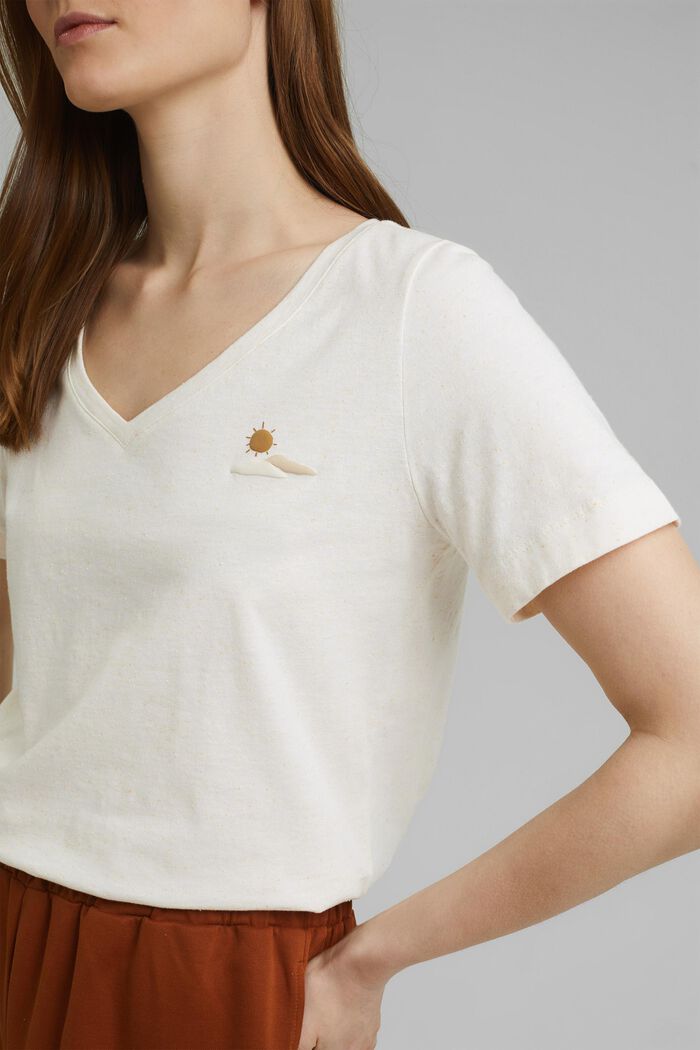 T-Shirt mit Noppen-Struktur, Organic Cotton, OFF WHITE, detail image number 2