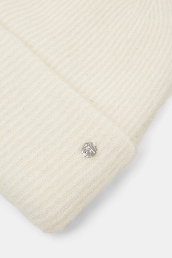 Gerippte Beanie aus Mohair-Wolle-Mix, ICE, detail image number 1