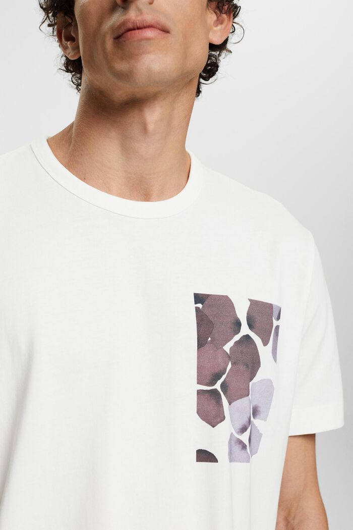 Jersey-T-Shirt mit Print, OFF WHITE, detail image number 2