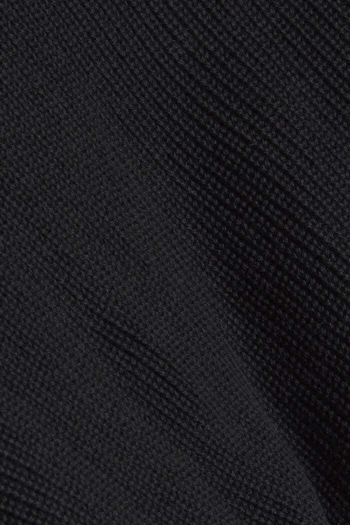 Cardigan mit breiten Rippstrickbündchen, BLACK, detail image number 4