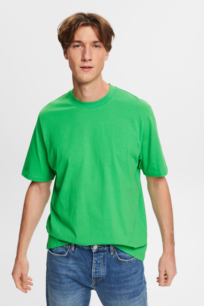 Baumwoll-T-Shirt mit Rundhalsausschnitt, GREEN, detail image number 0