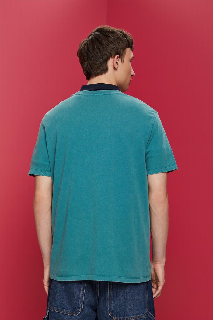 Jersey-T-Shirt, 100% Baumwolle, TEAL BLUE, detail image number 3