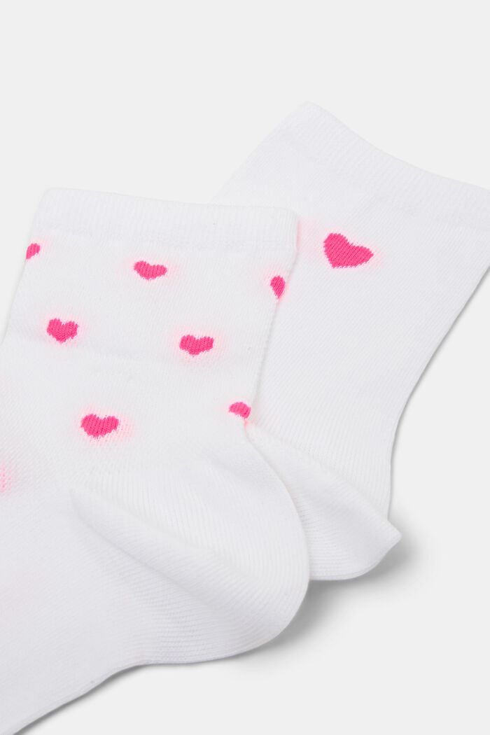 2er-Pack Socken mit Herzprint, OFF WHITE, detail image number 2