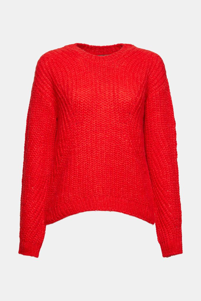 Mit Alpaka: Musterstrick-Pullover, ORANGE RED, detail image number 5