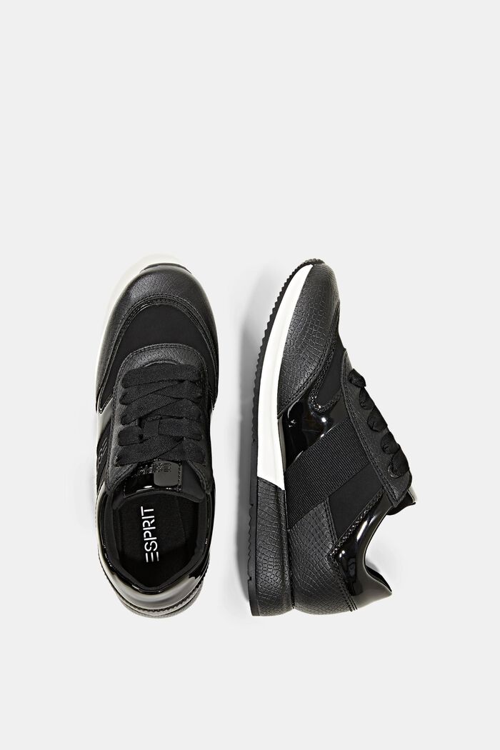 Sneakers in Lederoptik, BLACK, detail image number 1