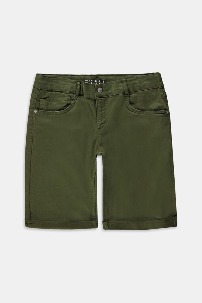 Recycelt: Bermuda-Shorts mit Verstellbund, OLIVE, detail image number 0