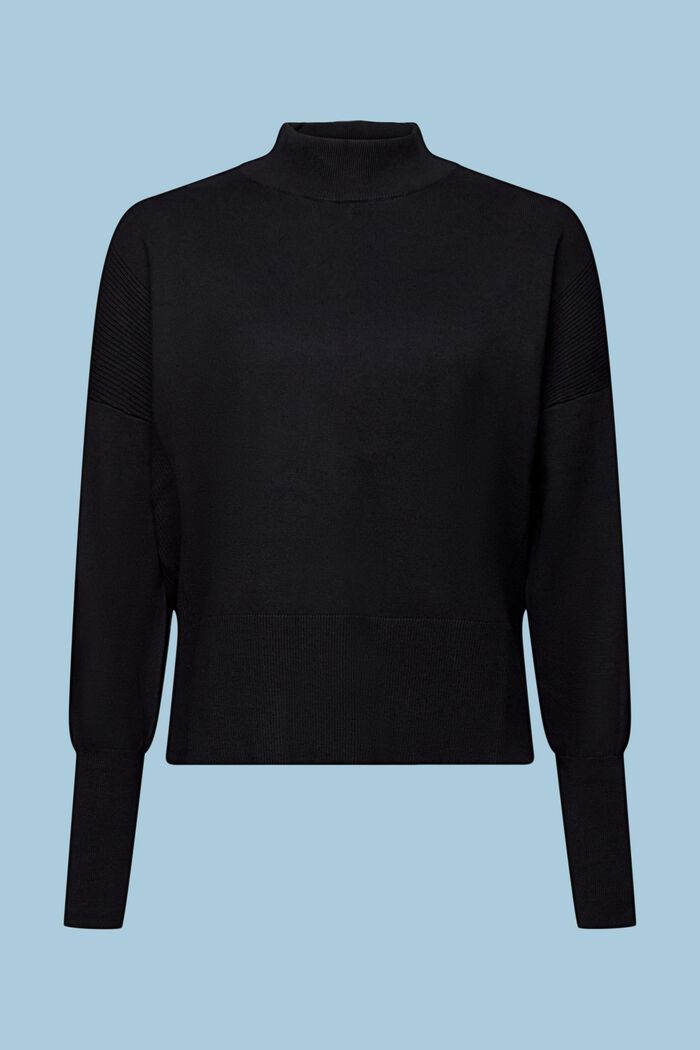 Pullover mit Stehkragen, BLACK, detail image number 4