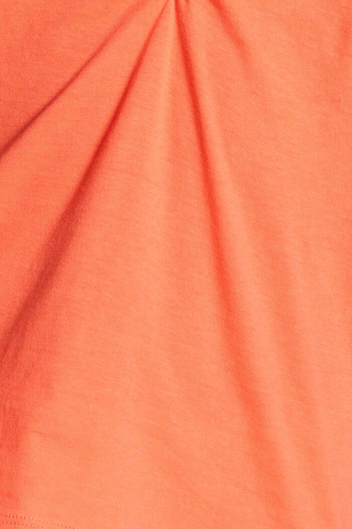 Shirt mit Raffung, 100% Baumwolle, CORAL ORANGE, detail image number 4