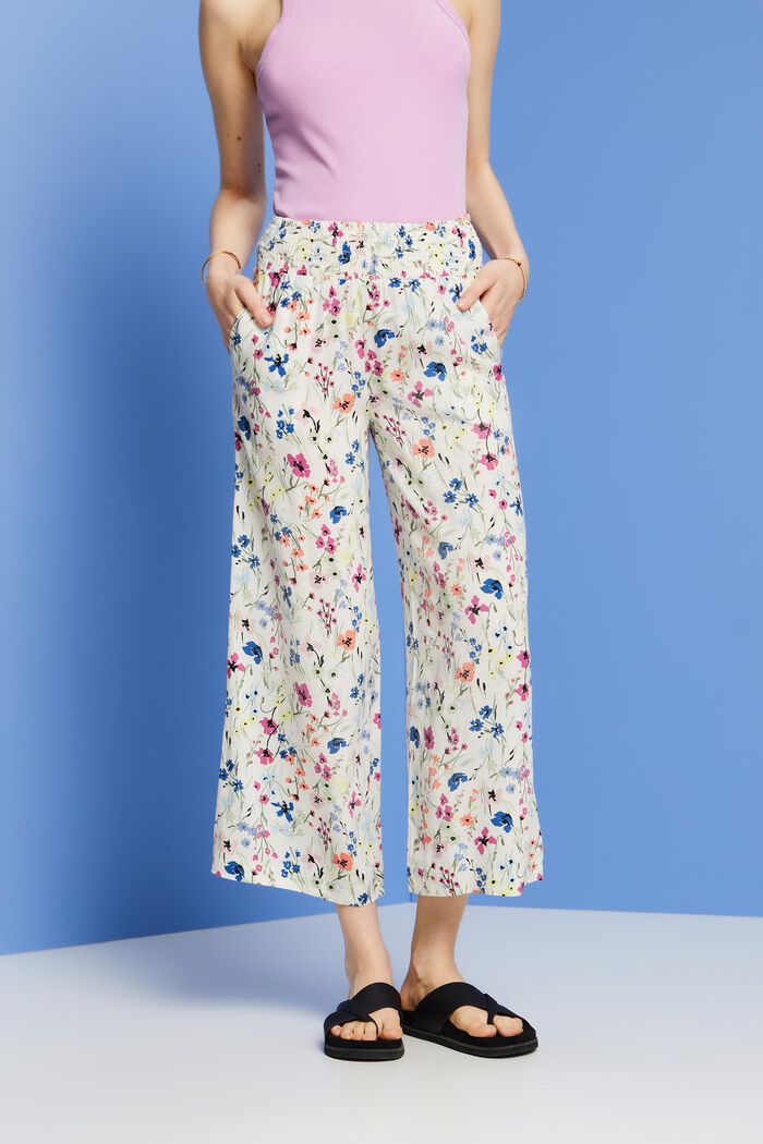 Pull-on-Culotte mit Print, OFF WHITE, detail image number 0