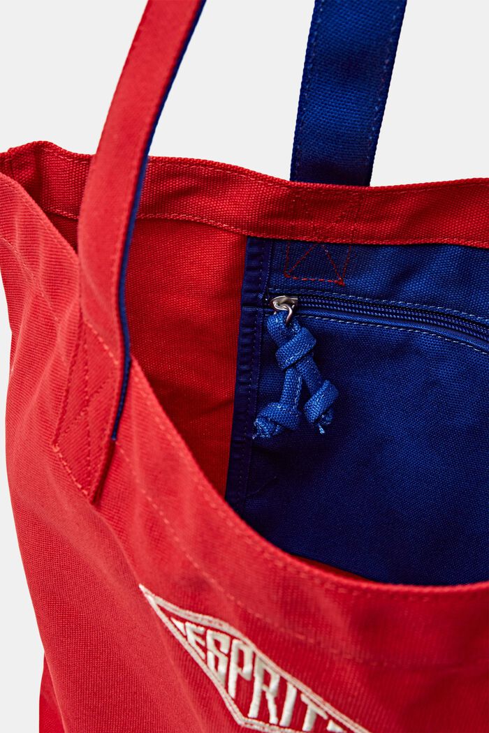 Tote Bag aus Baumwolle mit Logo, DARK RED, detail image number 3