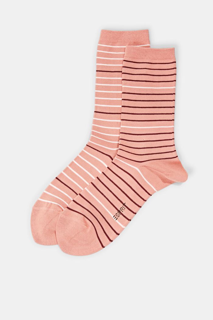 Geringelte Socken im Doppelpack, WILD ROSE, detail image number 0