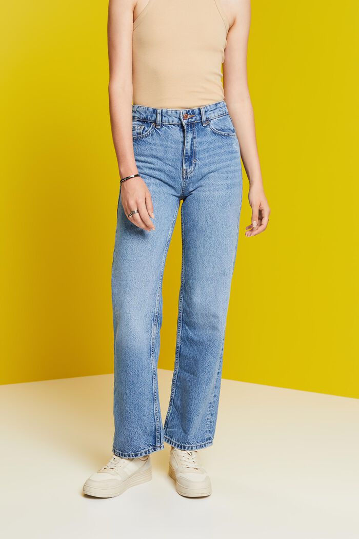Jeans im 80er-Jahre Look mit gerader Passform, BLUE MEDIUM WASHED, detail image number 0