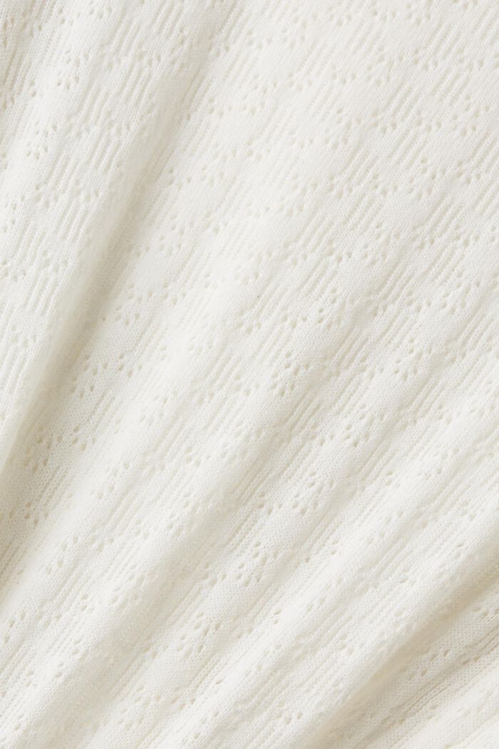 Kurzärmliges Pointelle-Shirt, OFF WHITE, detail image number 5