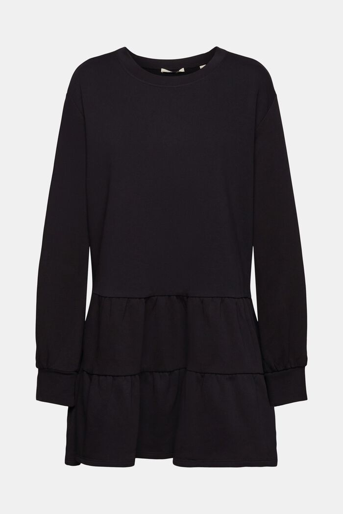 Mini-Sweatshirt-Kleid mit Rüschen, BLACK, detail image number 6