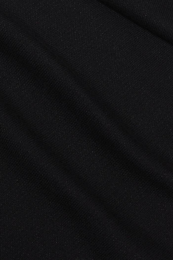 Strickponcho mit langen Ärmeln, BLACK, detail image number 3