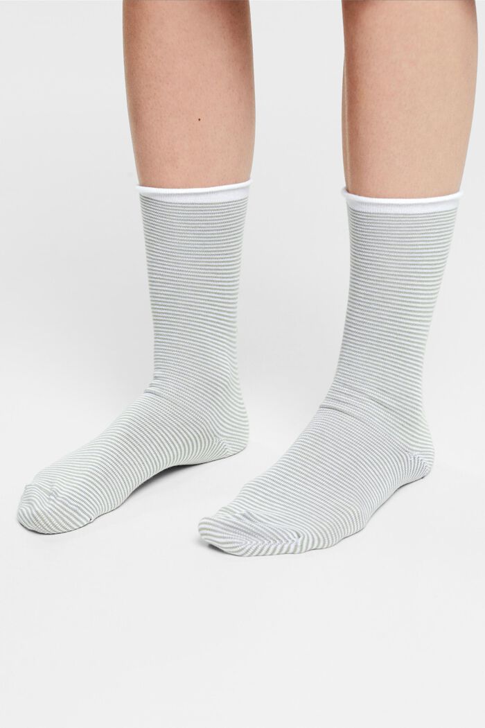 2er-Pack gestreifte Socken aus Bio-Baumwollmix, SORTIMENT COLOURWAY, detail image number 2
