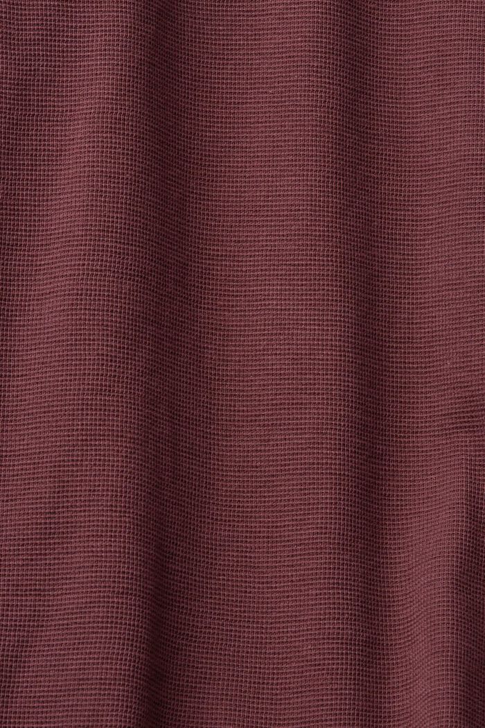 Longsleeve aus Waffel-Piqué, 100 % Baumwolle, BORDEAUX RED, detail image number 5