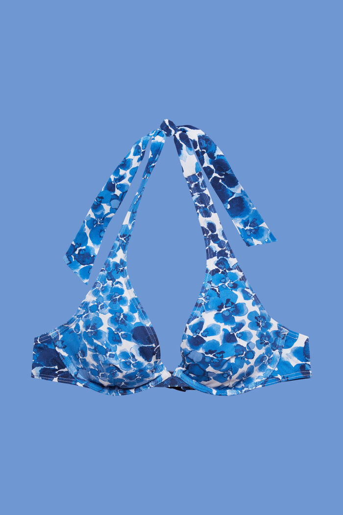 Recycelt: Neckholder-Bikinitop mit Bügel-Cups, BLUE, detail image number 4