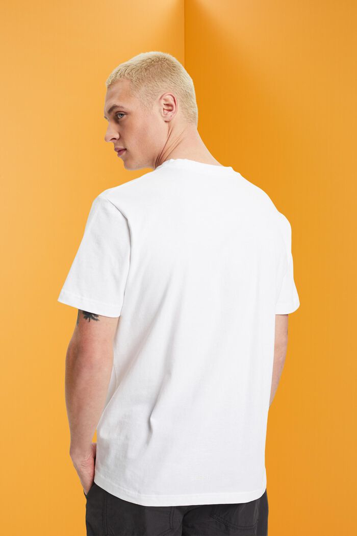 T-Shirt mit Herzmotiv aus nachhaltiger Baumwolle, WHITE, detail image number 3